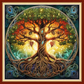 Joyhoor Stamped Cross Stitch Kits for Beginners, Needlepoint Kits for Adults, 11CT Counted Embroidery Kits-Magic Tree 18x18 inchs - color: Artstyle25