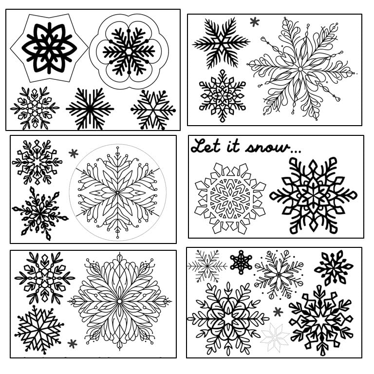 Water Soluble Embroidery Patterns Stabilizers, Stick and Stitch Embroidery Transfers Paper Tear Away Embroidery Stabilizer with Fun Designs for Stitching, Flowers and Animals (DogsCatsBunnies) - color: Snowflakes X3