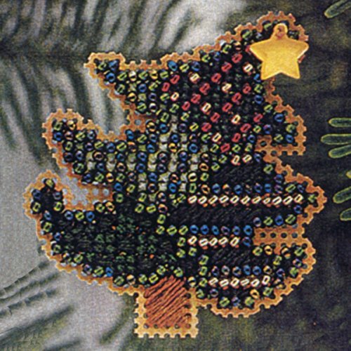 Tipsy Tree Beaded Counted Cross Stitch Ornament Kit Mill Hill 1998 Winter Holiday H79