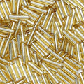 4200pcs Glass Bugle Beads, Mini Long Tube Seed Beads Bulk, Tiny Small Loose Spacer Embroidery Beaded for Bracelets Jewelry Making Sewing, Crafts, Christmas Ornaments, 2×6mm, Gold - color: Gold