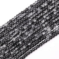 400PCs 4mm Black Crackle Glass Beads Bulk, Round Smooth Hole Glass Crystal Beads for Jewelry Making, DIY Bracelets, Necklaces, Bag Charms, Keychains and Craft Projects - color: Black Crackle, size: 4MM