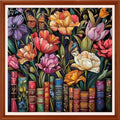 Foxhool Stamped Cross Stitch Kits,11CT Printed Cross Stitch Pattern Full Embroidery Kits for Beginner Needlepoint Kits&Colorful Flower Book 18x18 inchs - color: ColorSet31