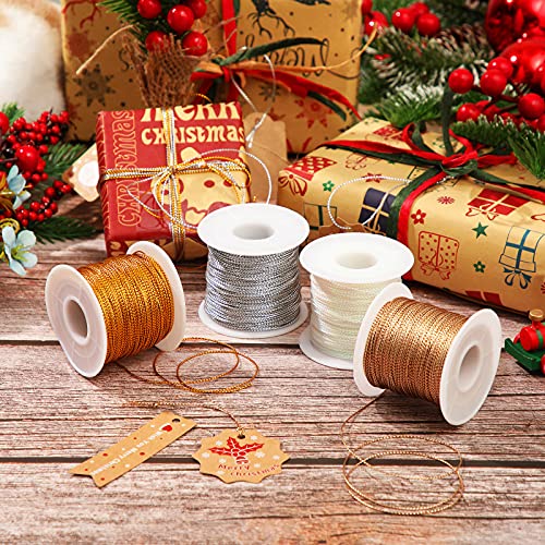 Shappy 440yards x 1mm Metallic Cord Tinsel Rope, Rose Gold Mix - color: Rose Gold Mix
