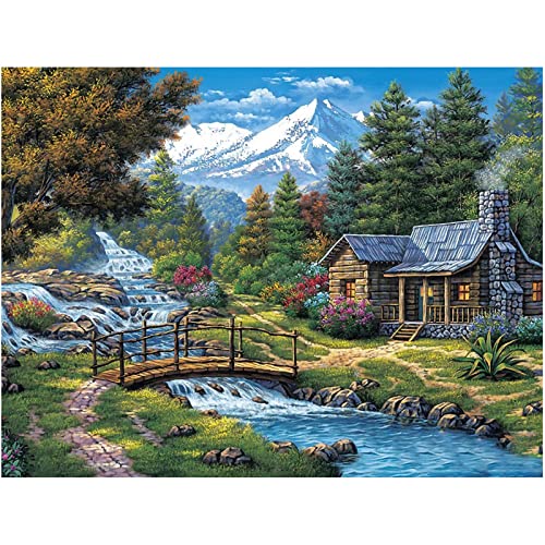 KTHOFCY 5D DIY Diamond Painting Kits for Adults Kids, Scenery Full Drill Embroidery Cross Stitch Crystal Rhinestone Paintings Pictures Arts Wall Decor Painting Dots Kits 15.7X11.8 in