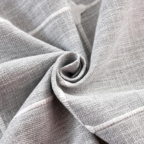 Plaid Farmhouse Tablecloth Checkered Cotton Linen Heavy Weight Table Covers Square 70x70 Inch - color: Grey, size: 70" x 70" (Square)