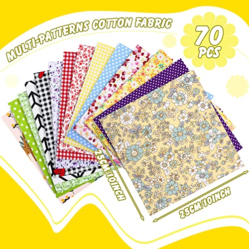 Tudomro 70 Pcs 10 x 10 Cotton Fabric Square for Quilting, Fresh Style - color: Fresh Style