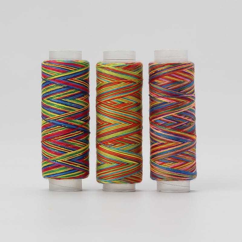 5Pcs Multicolor Thread Set, 5 Spools Polyester Embroidery Sewing Thread