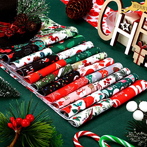 Tegeme 40 Pcs Christmas Jelly Fabric Strips for Quilting Winter Craft 2.55" - color: Vivid Style