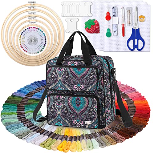 LoDrid Embroidery Starter Kit, Cross Stitch Kits Tools with Case, Totem