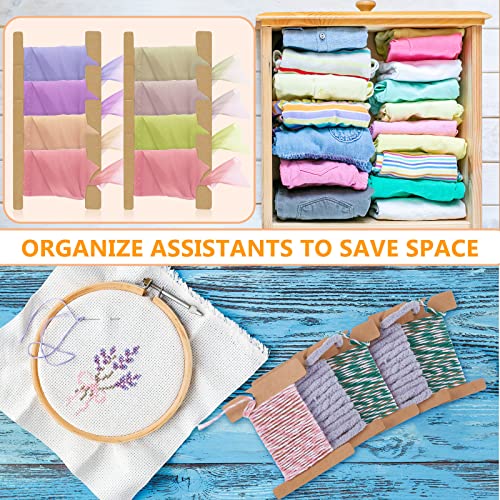 Gueevin 200 Pcs Ribbon Spool Organizer Cardboard Thread Holder Cards