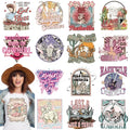 Dazoratix Western Cowgirl Transfer Stickers - 16 PCs Wild West Cow Girl Iron on Transfers Ready to Press Appliques Patches for Women T-Shirt Jeans Hat Jackets Clothing DIY Decals Clothes Decorations - style: Western Cowgirl-16PCs