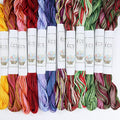 KCS Big skeins of 25 Meters Size 25 Color Variegated Cross Stitch Stranded Threads,12 skeins,15 - color: 12skeins15, size: 12 skeins