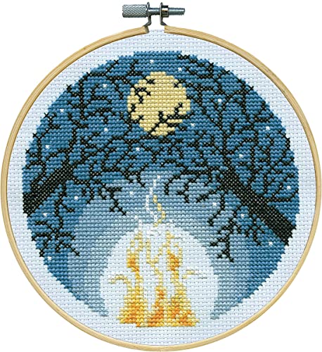 Campfire Counted Cross Stitch Kit with Hoop