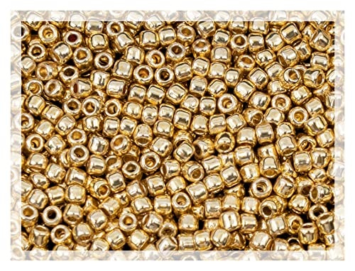 0.35oz Rocailles TOHO Seed Beads 11/0 (2.2 mm), Permanent Finish Galvanized Starlight (#pf557) - color: PermaFinish Starlight PF557 - 11/0