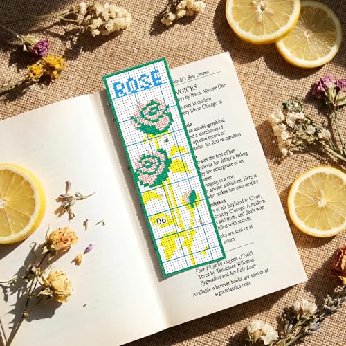 HaiFafafaing 6 Pcs Bookmark Kit Flower Flower Cross Stitch Bookmark Kits