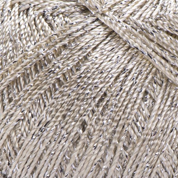 YarnArt Bright Metallic Glitter Yarn – 80% Polyamide 20% Metallic Polyester, 90g 340m, Soft Sparkle Fiber for Crochet, Lace, Summer Tops & Accessories – 4 mm Needle & Hook (120, Light Gold) - color: 120, Light Gold