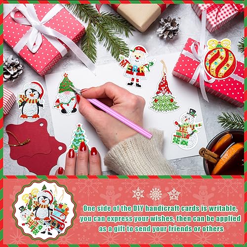 Hungdao 64 Pcs Diamond Art Christmas Ornaments DIY Diamond Painting Kits - style: Classic Red