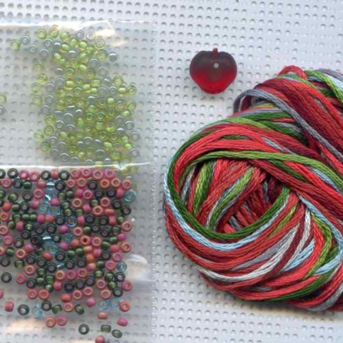 Tomato Pincushion Beaded Counted Cross Stitch Ornament Kit Mill Hill 2012 Spring Bouquet MH-182104