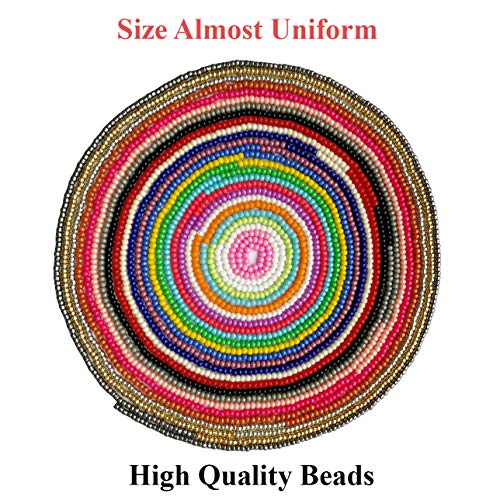 Bala&Fillic Size Almost Uniform 2mm Seed Beads for Earring Making, About 20000pcs in Box Pearled Color 12/0 Round Glass Seed Beads (about 850pcs/Color, 24 Colors) - color: 24 Colors Pearl -Size 2mm