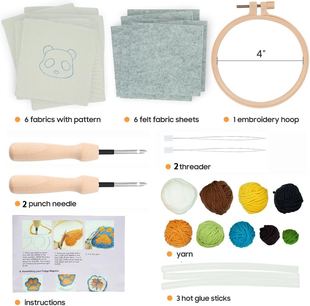 Mefatus Punch Needle Kit for Beginners Adults Kids Keychain Accessories for Backpacks, Bags, Car Key Ring Easy Punch Needle Embroidery Kit Tool Threader Fabric Hoop Yarn Rug Tufting - color: Christmas