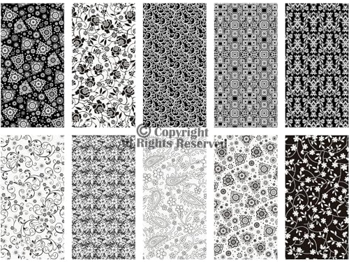 Craftido -25 Options- 100% Cotton Quilting Fabric Bundles 10pcs Fat Quarters 18”x21”-Medium Weight 5.2 oz- Soft Cotton for Quilting, Sewing Project, Patchwork, DIY Crafts - Black & White Flower - color: Black & White Flower