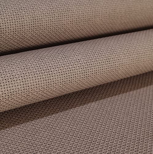59" x 1 Yard 14ct Counted Cotton Aida Cloth Cross Stitch Fabric (Coffee) - color: Coffee