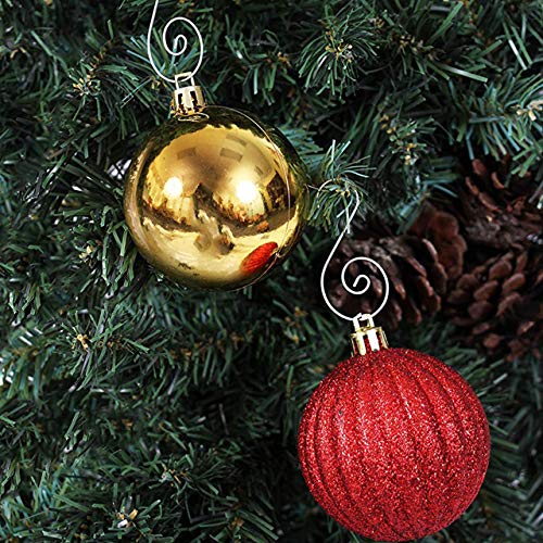 Swirl Hooks - Silver Decorative Ornament Hangers, Metal Wire Hanging Hooks, 40 ct