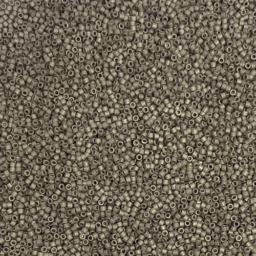Miyuki Delica 11/0 Seed Beads - Glass Beads Bulk 5 Grams & Size 1.6mm 1000 Pieces Glass Seed Beads Matte Gray (DB321) - color: DB321