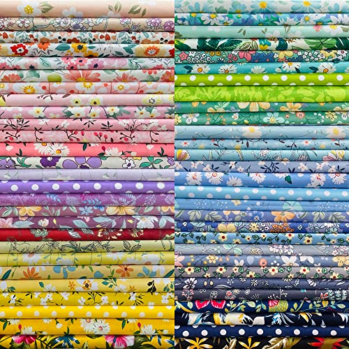 12"x12" 50pcs Cotton Fabric Squares for Sewing Quilting Supplies-Floral - color: Floral, size: 50 PCS 12"x12"