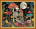 Magxvouy Cross Stitch Kits Stamped Full Range of Embroidery Kits,Cross Stitch Patterns Needlework Kits for Beginners 11CT Printed Kits&Skeleton Couple Mushroom 16x20 inch - color: Artcolor22