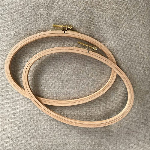 8.5"x 5.2" Oval Wooden Embroidery Hoop 21x 13cm - Hand Stitching, Cross Stitch, Framing, Stitchery - Craft Supply (1)