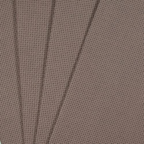 KCS 4 pc of 12" x 18" 14CT Counted Cotton Aida Cloth Cross Stitch Fabric (Beige Brown) - color: Beige Brown
