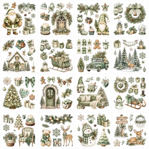 Christmas Rub on Transfers for Crafts, Farmhouse Transfer Furniture Decals - style: Country Rustic