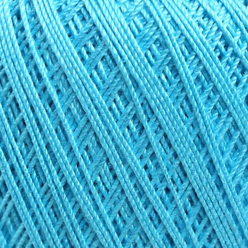 Yarn Art 1 Skein YarnArt Violet,100 Mercerized Cotton Yarn Threads Crochet Lace Hand Knitting Yarn Embroidery Arts Crafts (Turquoise 0008) - color: 0008