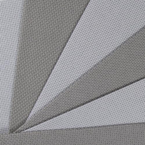 KCS 6 pc of 12" x 18" (30cmx45cm) 14CT Counted Cotton Aida Cloth Cross Stitch Fabric (Light Grey+Medium Grey) - color: Light Grey+medium Grey