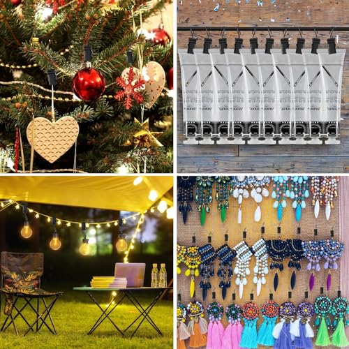 Light Clips Hanging Hooks Clip: 50 Pack Outdoor Hanging Lights Clips - Heavy Duty Metal Camper Awning String Party Light Hook for Canopy Tent Tapestry Clamps - size: 1.34 Inch