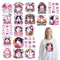 Dtf Transfers Ready to Press - 20 Pcs Breast Cancer Awareness Iron on Patches for T-shirts, Pink Ribbon Cute Ghost October Heat Transfer Design Vinyl Stickers, Iron on Decals for DIY Clothes - color: Breast Cancer Awareness