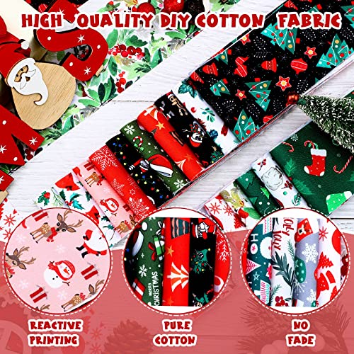 Tegeme 40 Pcs Christmas Jelly Fabric Strips for Quilting Winter Craft 2.55" - color: Vivid Style