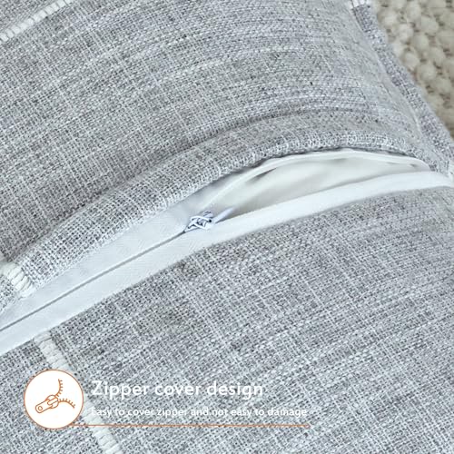 Gray Linen Plaid Throw Pillow Covers 18x18 Set of 1 - color: Plaid Grey, size: 18" x 18" (Pack of 1)