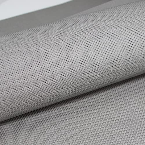19" x 28" 14CT Counted Cotton Aida Cloth Cross Stitch Fabric (Medium Grey) - color: Medium Grey