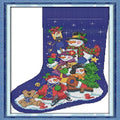 Howie's Needlepoint Cross Stitch Kits, 11CT Pre-Printed Pattern Charistmas Stocking Needlepoint Kits, DIY Charistmas Gift, Snowman 2, 17.3 x 24 Inch - color: Snowman 2