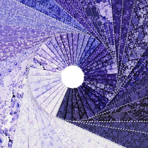Craftido-20 Options-100% Cotton Jelly Roll Fabric Precut Strips for Quilting, Crafting, and Sewing, 40 Strips 2.5" x 44" Assorted Bundles for Rug, Quilt Project, DIY Craft and Home Decor-Royal Purple - color: Royal Purple