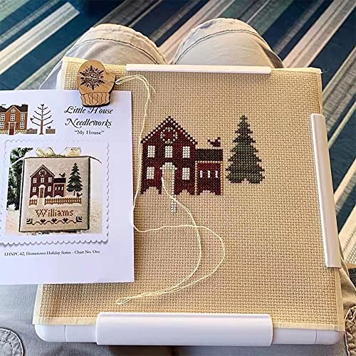 8" Square Embroidery Hoop Cross Stitch Frame Plastic Embroidery Frame Clip - size: 8 x 8 inch