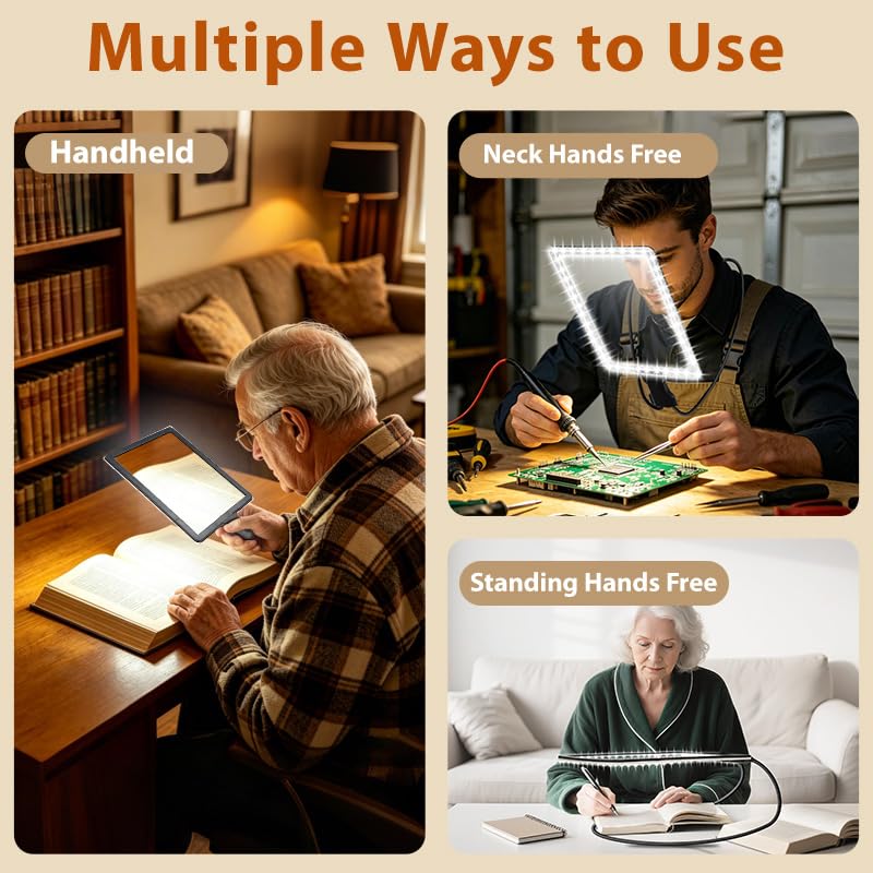 Hands Free Magnifying Glass with Light