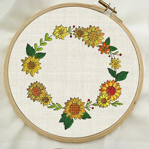 BENECREAT 4 Sheets 70PCS Stick and Stitch Embroidery Paper, Sunflower and Flower Theme Stabilizer Water Soluble Hand Sewing for Carves, Shirts, Coats, Bags, Towels - color: Sunflower and Flower