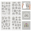 BENECREAT 4Sheets 63Pcs Water Soluble Embroidery, 11.7x8.3inch Devil's Eye Pattern Transfers Water Soluble Stabilizer for Embroidery Stick and Stitch Embroidery Designs - color: Devil's Eye
