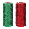 Pangda Christmas Twine Metallic Bakers Wrapping Twine, 1 mm, Red, Green - color: Red, Green, size: 1 mm