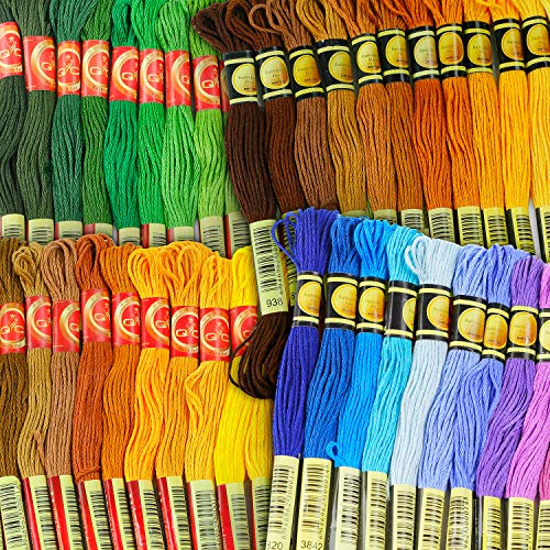 447-Skein Cotton Embroidery Floss Set, Rainbow Colors - color: Assorted