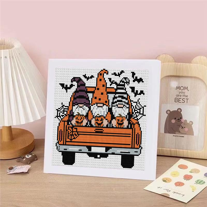 Gnome Cross Stitch Kits, Cross Stitch Kits for Adults Beginner with Framed - color: cross stitch Framed-5