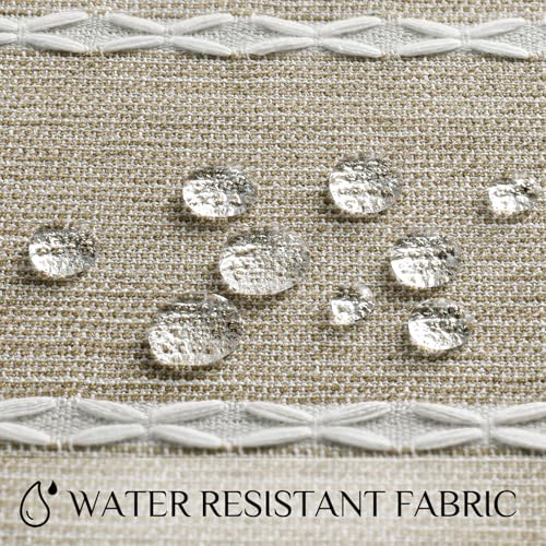 Softalker Fall Linen Rectangle Tablecloth with Tassel, 55 x 120 Inch - color: Coffee Lines, size: 55" x 120" (Rectangular)